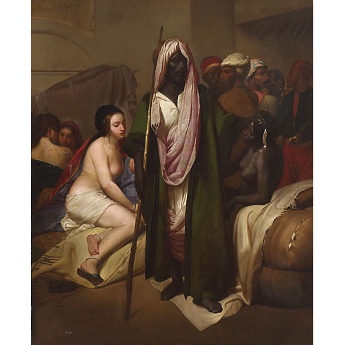 500x500 Arab Slave Market Oil Painting C. 1880 Cowan's Auction House - Slave Auction Painting