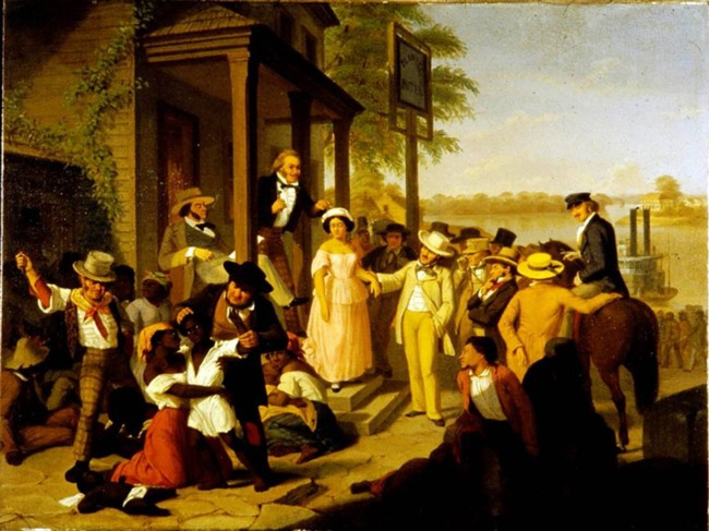 650x487 Pink And The Fancy Gal White Slavery, The Abolitionists' Crusade - Slave Market Painting