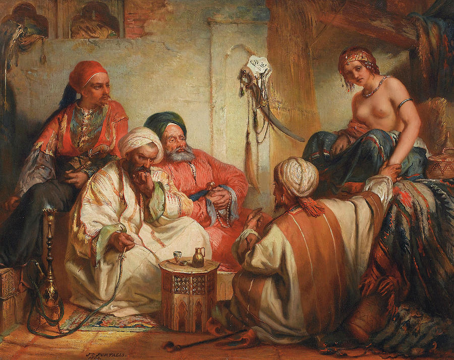 900x714 The Slave Market, 1853 Painting By Jean Francois Portaels - Slave Market Painting