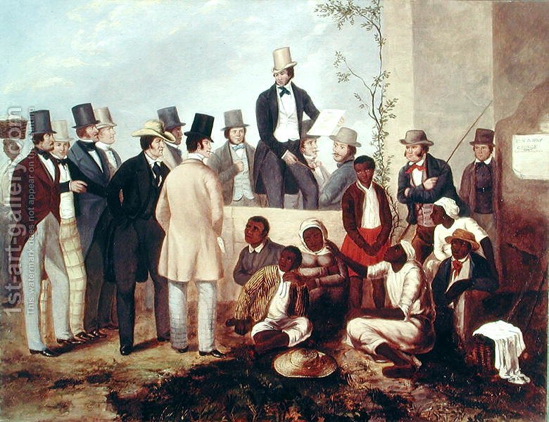 780x600 American Slave Market, 1852 Taylor Reproduction 1st Art Gallery - Slave Market Painting