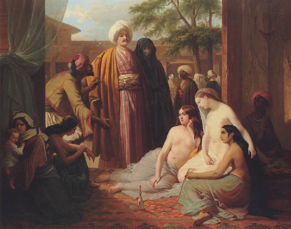 599x470 At The Slave Market By Francesco Gonin On Artnet - Slave Market Painting
