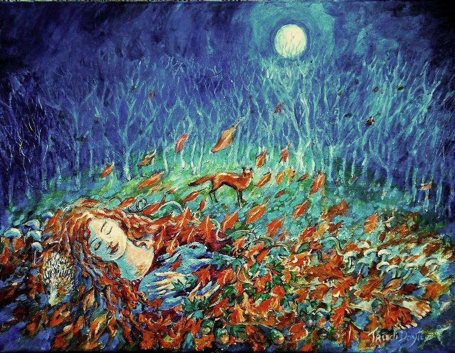 900x699 To Sleep Until Spring Painting By Trudi Doyle - Sleep Painting
