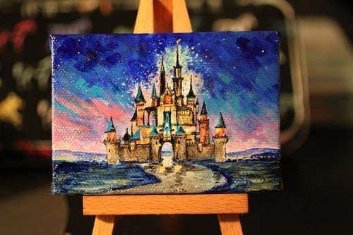 500x333 Painting Of Disney's Castle Via Tumblr On We Heart It - Sleeping Beauty Castle Painting