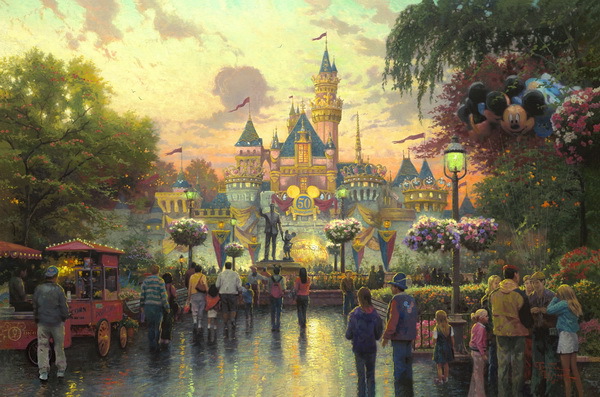600x397 Print Art Magic Kingdom Children Decor Sleeping Beauty Castle - Sleeping Beauty Castle Painting
