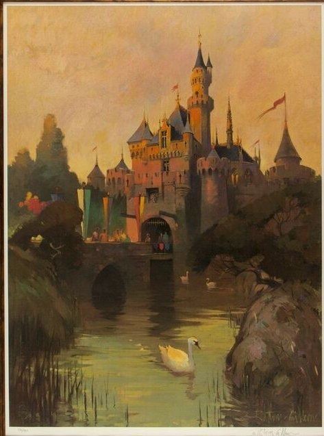 473x637 Signed Sleeping Beauty Castle - Sleeping Beauty Castle Painting