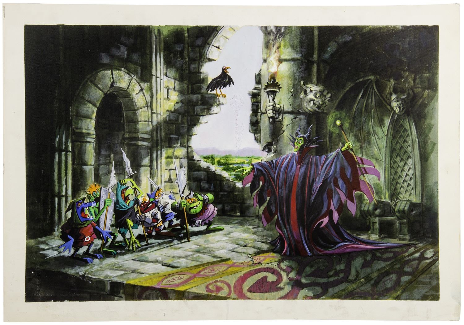 1500x1050 Sleeping Beauty Castle Walkthrough Window Display Concept Painting - Sleeping Beauty Castle Painting