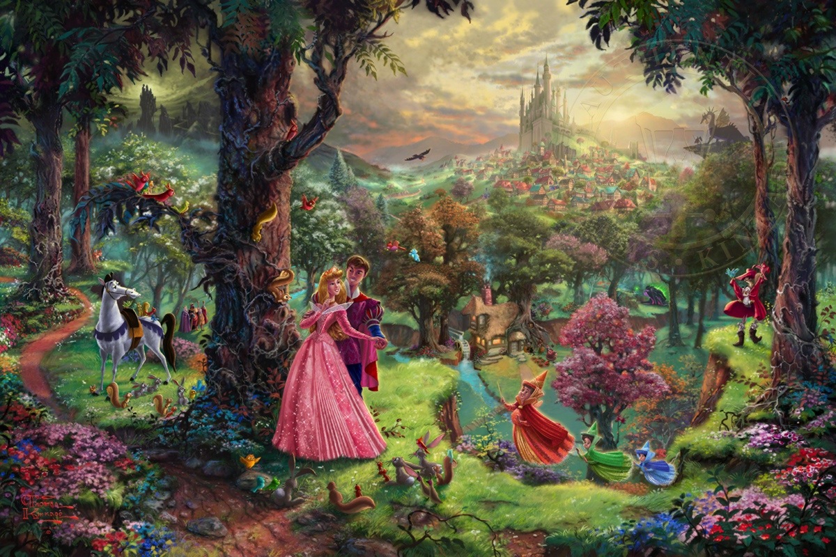 1200x800 Sleeping Beauty Limited Edition Art The Thomas Kinkade Company - Sleeping Beauty Castle Painting