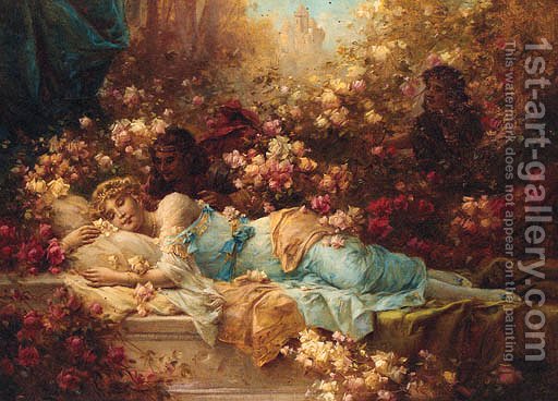512x368 Sleeping Beauty Hans Zatzka Reproduction 1st Art Gallery - Sleeping Beauty Painting