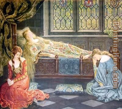 399x355 John Collier Sleeping Beauty Painting Anysize 50% Off - Sleeping Beauty Painting