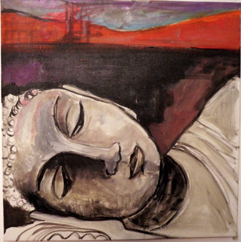770x772 Saatchi Art Sleeping Buddha Painting By Daniela Bellotti - Sleeping Buddha Painting