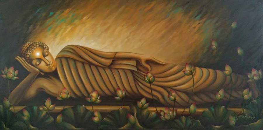 900x444 Kolkata Art House - Sleeping Buddha Painting