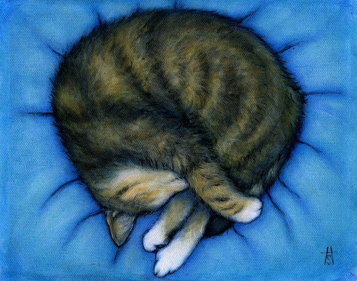 736x580 Oil Paintings The Sleeping Cat Super Art Oil Paintings For Sale - Sleeping Cat Painting