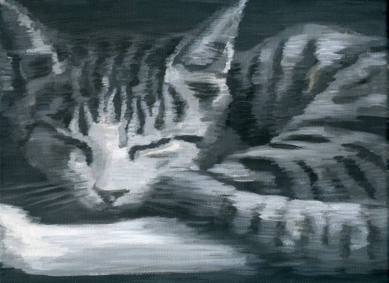 Sleeping Cat Painting at PaintingValley.com | Explore collection of ...