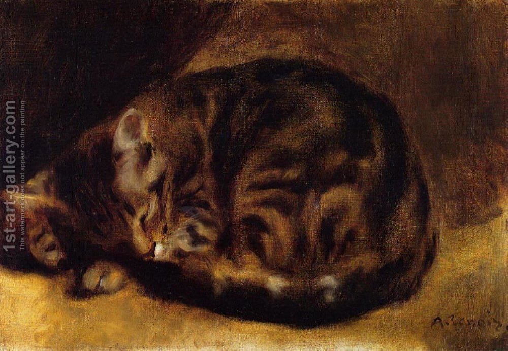 1000x692 Sleeping Cat Pierre Auguste Renoir Reproduction 1st Art Gallery - Sleeping Cat Painting