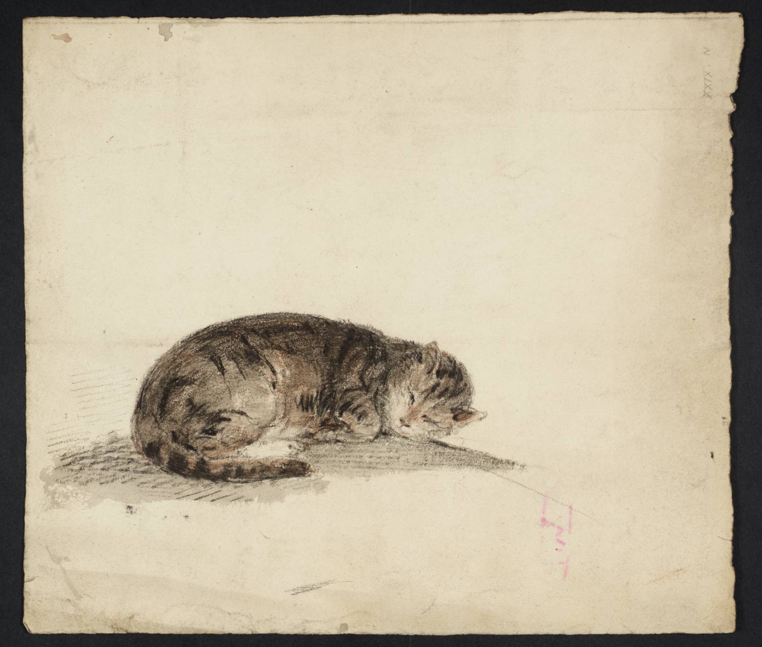 1536x1304 Study Of A Sleeping Cat', Joseph Mallord William Turner, C.1796 7 - Sleeping Cat Painting