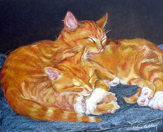 570x463 Custom Pet Portraits By Robin Zebley Custom Pet Portraits - Sleeping Cat Painting