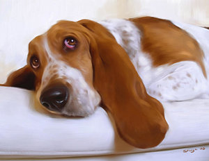 300x232 Sleeping Dog Paintings Fine Art America - Sleeping Dog Painting