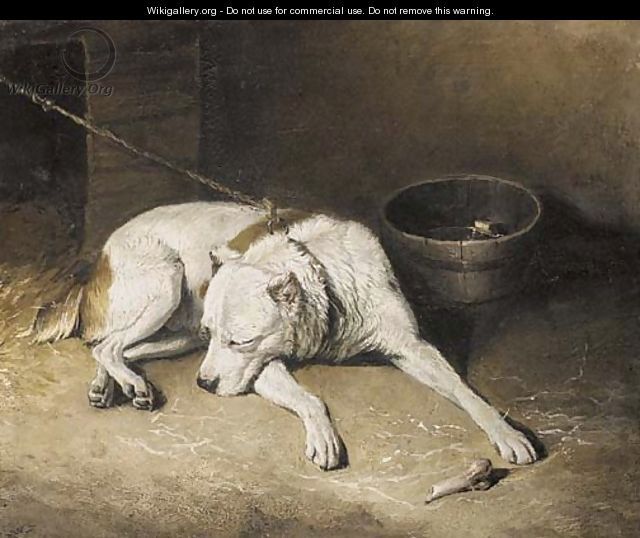 640x538 Landseer Paintings Sleeping Dog - Sleeping Dog Painting
