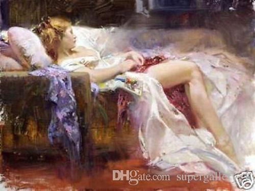 500x375 2018 Beautiful Sleeping Girl ,genuine Handpainted Art Oil Painting - Sleeping Girl Painting