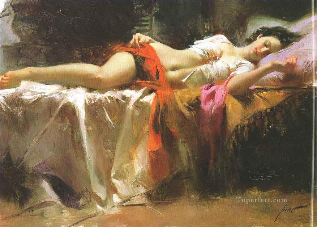 1025x735 Pino Daeni Sleeping Girl Painting In Oil For Sale Sztuka - Sleeping Girl Painting
