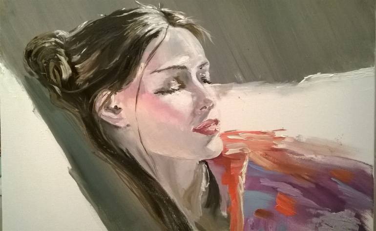 770x473 Saatchi Art Sleeping Girl Painting By Valeria Radzievska - Sleeping Girl Painting
