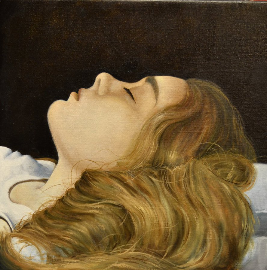888x899 Sleeping Girl (Study) By Liquidclouds - Sleeping Girl Painting