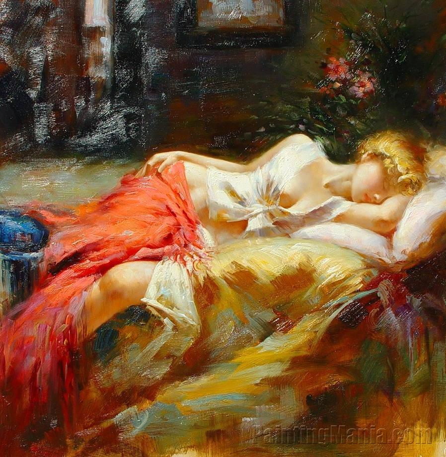 898x920 Sleeping Girl - Sleeping Girl Painting