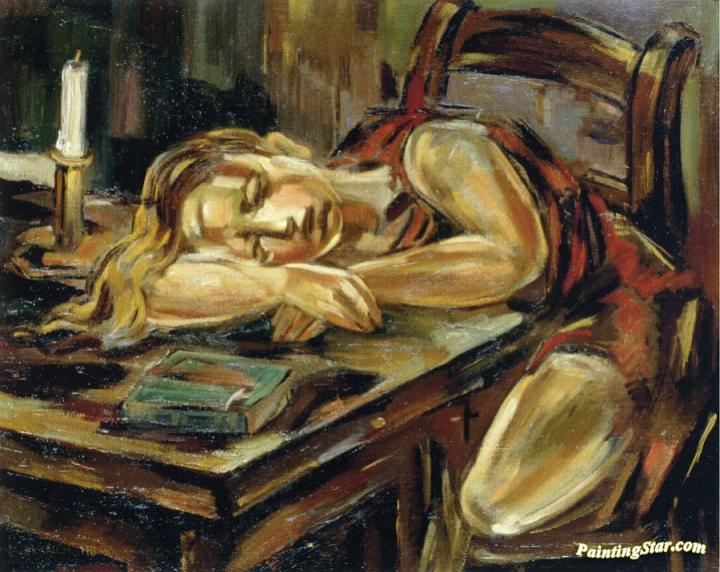720x572 Sleeping Girl Artwork By Maria Blanchard Oil Painting Amp Art Prints - Sleeping Girl Painting