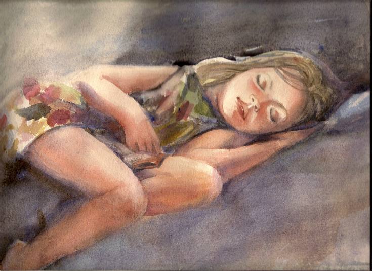 735x535 Sleeping Beauty And Girl - Sleeping Girl Painting