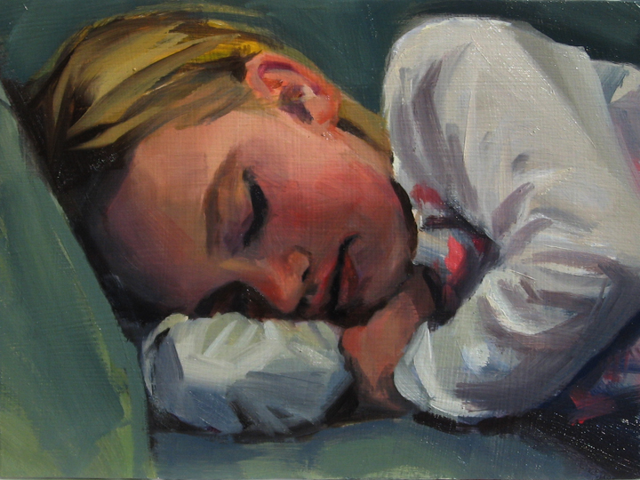 720x540 Oil Painting Of A Sleeping Girl Deb Anderson, Painting - Sleeping Girl Painting