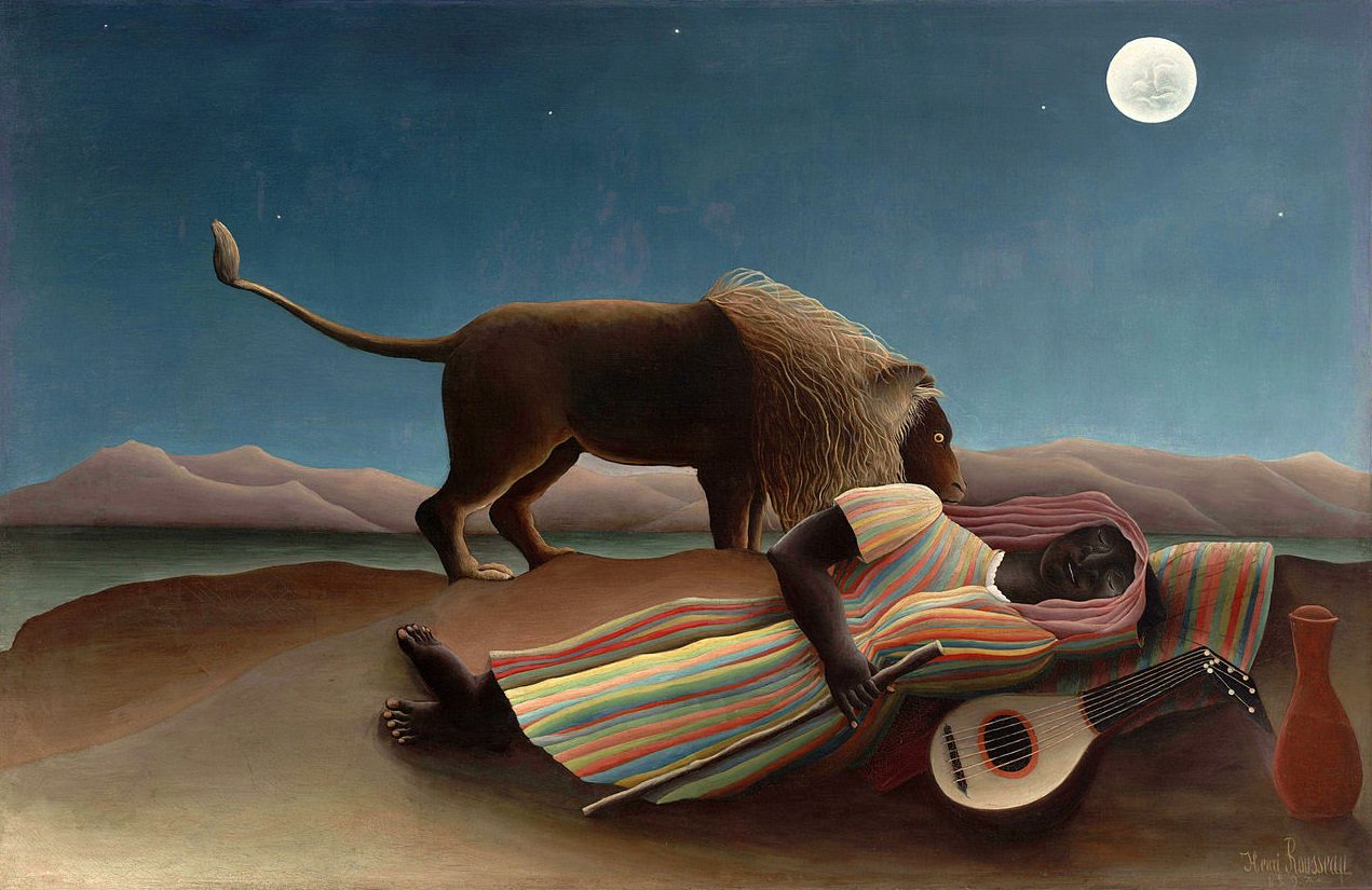 1271x825 The Sleeping Gypsy, 1897 By Henri Rousseau - Sleeping Gypsy Painting