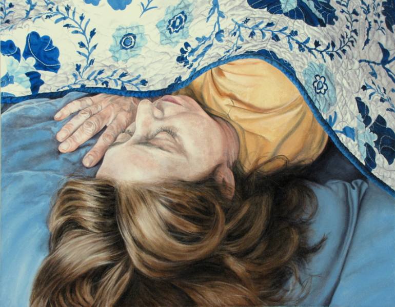 770x599 Saatchi Art Sleeping Woman Painting By Frances Kuehn - Sleeping Woman Painting
