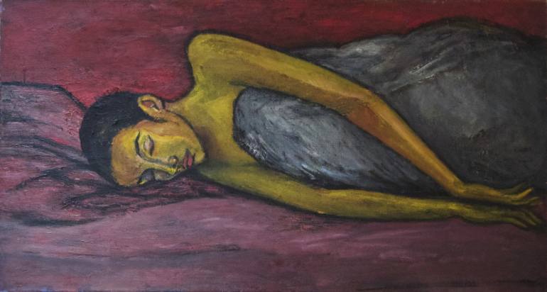 770x412 Saatchi Art Sleeping Woman Painting By Ragnit Von Mosch - Sleeping Woman Painting