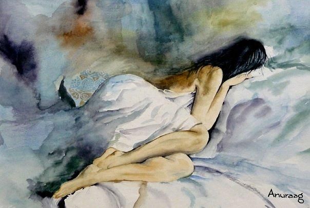 604x406 Sleeping Woman Painting Zach's Place Woman - Sleeping Woman Painting