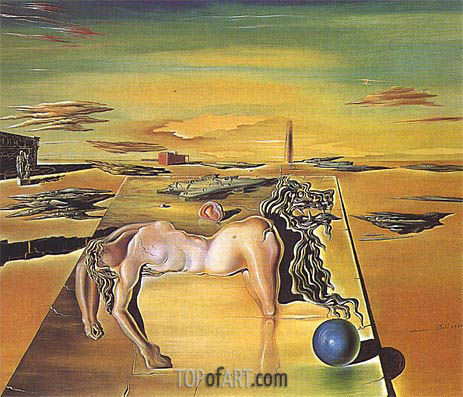 463x397 The Invisible Sleeping Woman, Horse, Lion Etc. Dali Painting - Sleeping Woman Painting