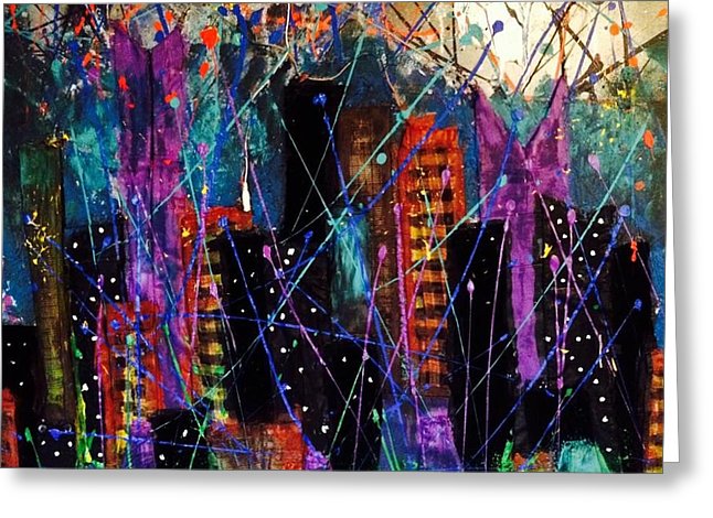 646x470 Pajama Greeting Cards Fine Art America - Sleepless In New York Painting