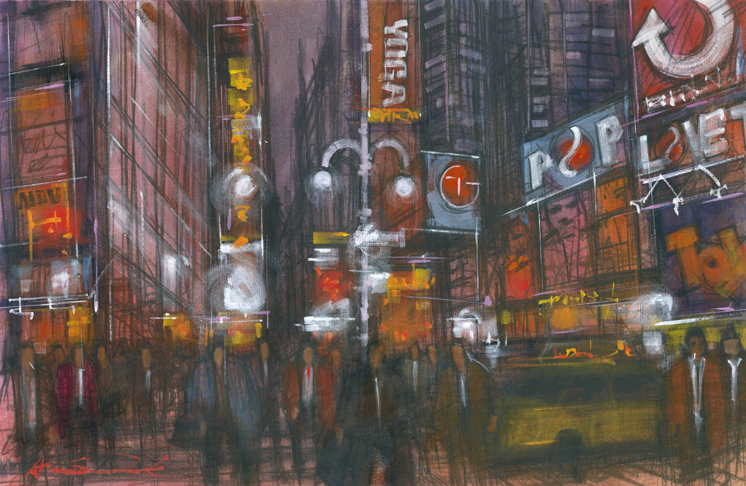 1500x977 Sleepless City - Sleepless In New York Painting