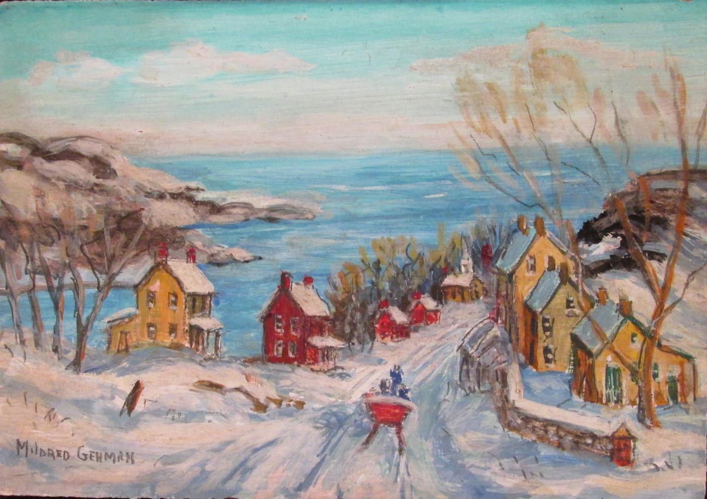 1400x988 Mildred Stover Gehman - Sleigh Painting