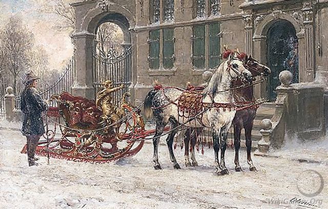 640x409 Preparing The Sleigh - Sleigh Painting