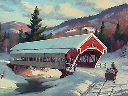 440x330 New England Oil Paintings And Landscape Paintings For Sale - Sleigh Ride Painting