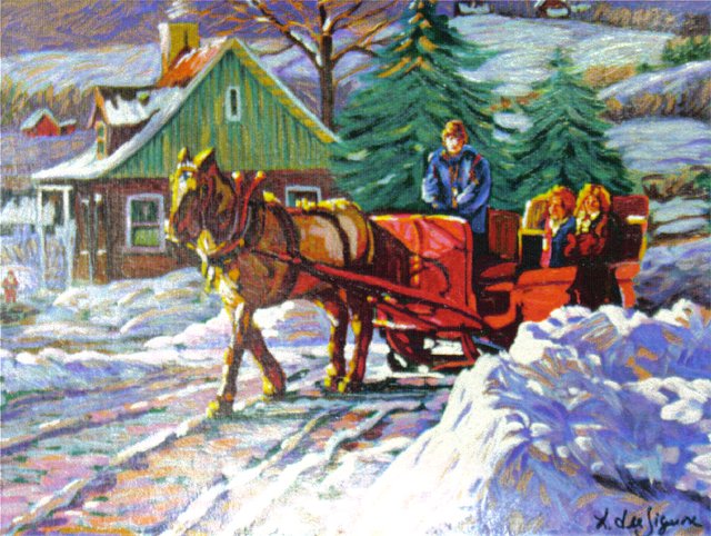 640x482 Sleigh Ride By Littorio Del Signore On The Palette - Sleigh Ride Painting