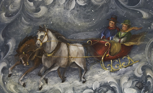500x304 Dvd1017 Christmas Sleigh Ride - Sleigh Ride Painting