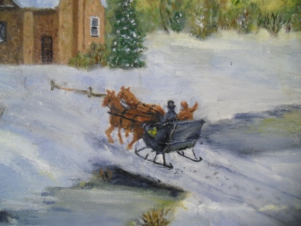 600x450 Marg Stelzle Painting Winter Sleigh Ride - Sleigh Ride Painting