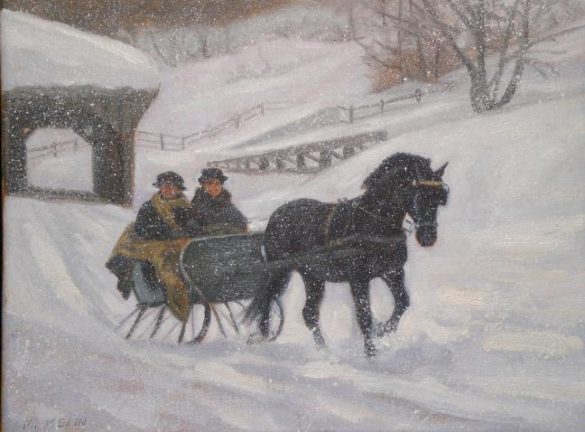 648x478 Mary Iselin Fine Art - Sleigh Ride Painting