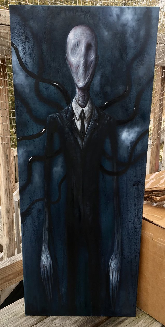 636x1255 Slender Man By Zackdunn89 - Slenderman Painting