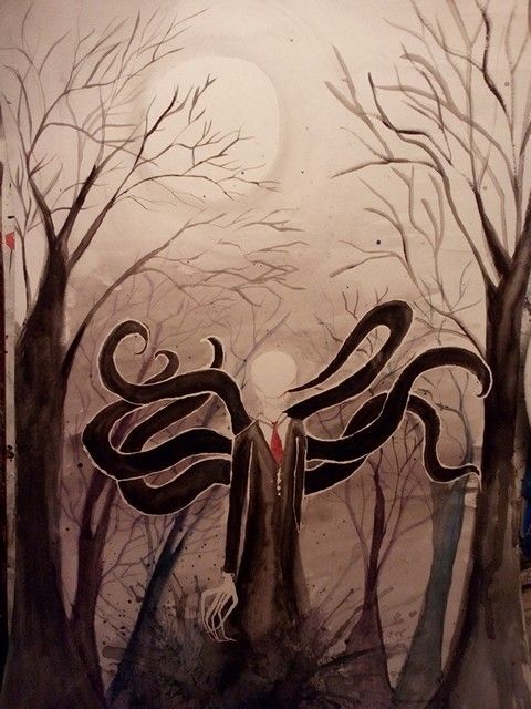 480x640 Slenderman Painting By Colene L S Oodles Of Doodles - Slenderman Painting