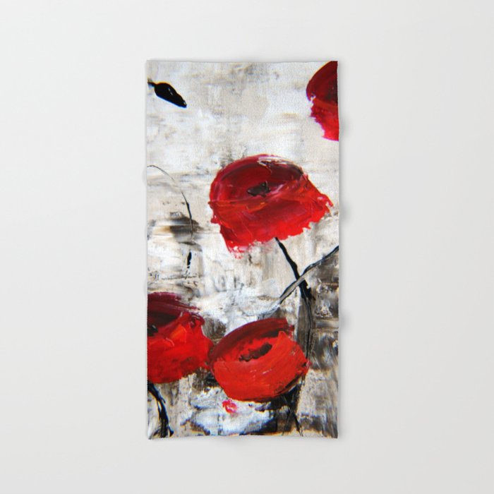 700x700 Sloppy Poppy Hand Amp Bath Towel By Pcknockoutart Society6 - Sloppy Painting