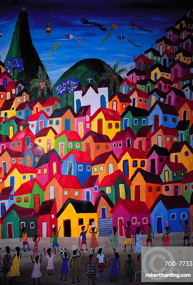 679x1000 Brazil, Rio De Janeiro.naive Painting Stock Photo - Sloppy Painting