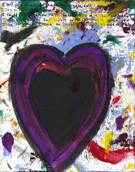 570x725 Unique Abstract Heart Painting Sloppy Heart No 12 By Josephhkyle - Sloppy Painting