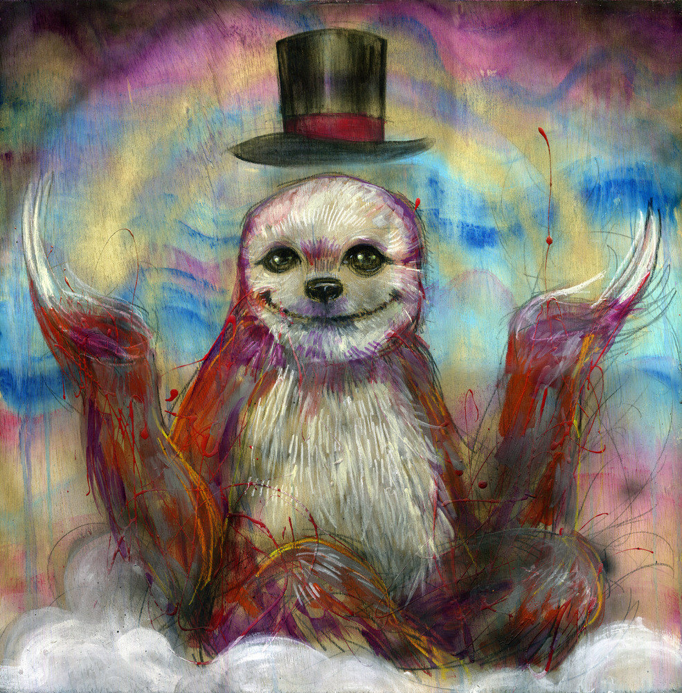 985x1000 Sloth Art Print Sloth Wall Art Sloth Artwork Sloth - Sloth Painting